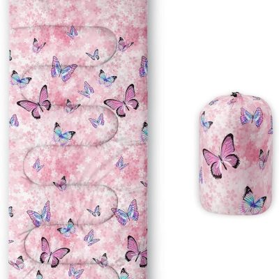 Kids Sleeping Bag for Boys Girls,Rocket Moon Print-Lightweight Warm Portable Outdoor Indoor-Waterproof Cold Weather Resistant Sleeping Bag for Camping Hiking