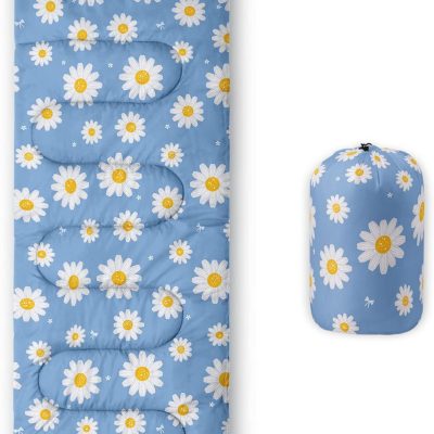 Kids Sleeping Bag for Boys Girls,Rocket Moon Print-Lightweight Warm Portable Outdoor Indoor-Waterproof Cold Weather Resistant Sleeping Bag for Camping Hiking