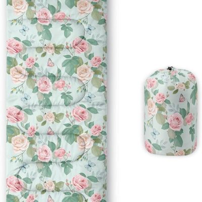 Kids Sleeping Bag for Boys Girls,Rocket Moon Print-Lightweight Warm Portable Outdoor Indoor-Waterproof Cold Weather Resistant Sleeping Bag for Camping Hiking